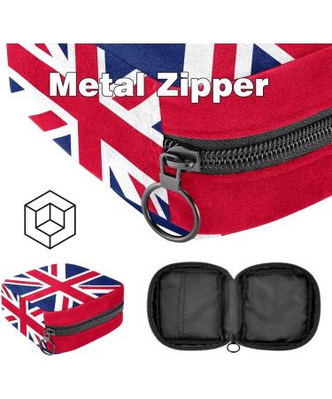 UK Flag Portable Period Bag | Sanitary Napkin & Menstrual Cup Storage for Women & Teens - Buy Online on GoSupps.com