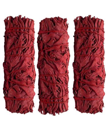 (Pack of 3)-Yerbero - Premium 4 Inches Long Dragon's Blood Sage. 3 Hand Tied Bundles Dragon Blood Smudging Kit for Home Negative Energy Cleansing, Meditation. Purifying Ceremonial Ritual.