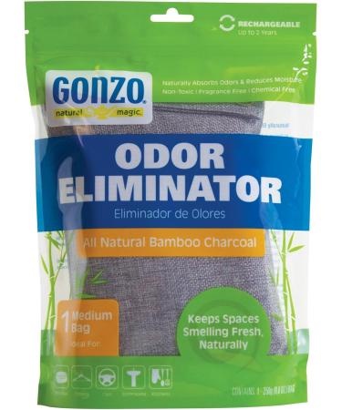 Gonzo Bamboo Charcoal Odor Eliminator 250g - Natural Air Freshener Bags for Home Pets & Gym - Purifying Charcoal Odor Absorber - Buy Online on GoSupps.com