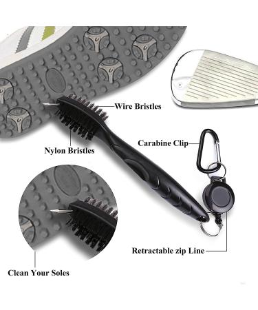 VIVIDLY Microfiber Waffle Pattern Tri-fold Golf Towel Set | Includes Golf Club Brush and Divot Tool | Black 3-piece Set for Men | Ideal Golf Accessories for Golf Lovers - Buy Online on GoSupps.com