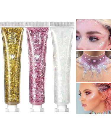 Holzsammlung 6 Color Body & Face Glitter Gel Set - Mermaid Sequins - Holographic Chunky Glitter - Festival Makeup Kit (A) - Buy Online on GoSupps.com