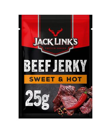 Jack Link's Beef Jerky Sweet & Hot - 12 Pack (12 x 25g) | High Protein Dried Meat Snack - International Shipping Available - Buy Online on GoSupps.com