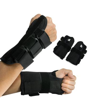 Wrist Brace  Carpal Tunnel Braces  Splint Supports  Right & Left Pair  Two (2)  Small/Medium  Fitted Pain Relief  Reduced Recovery Time  Forearm Compression  Breathable  Sprain  Arthritis  Tendinitis