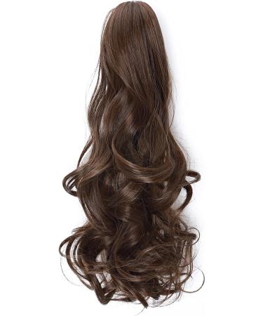 Long Claw Ponytail Hair Extension | Clip-in Jaw/Claw Synthetic Hairpiece | 18 Curly Black/Light Auburn - Buy Online on GoSupps.com