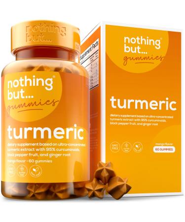 * Turmeric Gummies for Adults Turmeric Curcumin Black Pepper Ginger Root - Turmeric Vitamin Supports Absorption Joints and Immune System Vegan 60 Ginger Turmeric Gummies