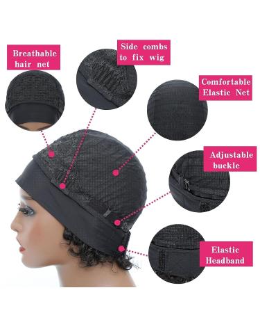 Pixie Cut Curly Bob Headband Wig - Ombre Blonde Human Hair Wig for Black Women - 8 Inch, 150% Density - Buy Online on GoSupps.com