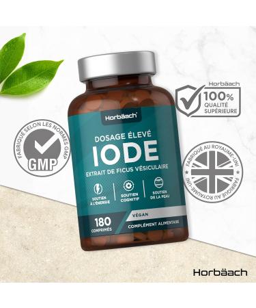 Iodine 150 mcg | 180 Vegan Tablets | Iodine Dietary Supplement with Selenium | Iodine | by Horbaach - Buy Online on GoSupps.com