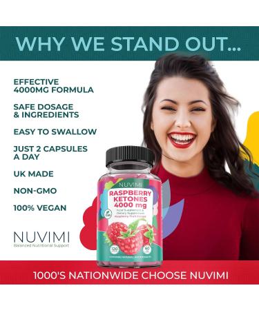 Raspberry Ketones 4000mg Natural Food Supplement - Supports Healthy Weight Management & Keto Diet - 120 Pills for Men & Women - Buy Online on GoSupps.com