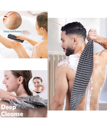 Exfoliating Body Towel Scrubber for Men and Women - Shower Wash Cloth Loofah Back Scrubber for Skin Care - Buy Online on GoSupps.com