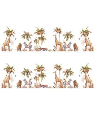 Orange Trading Dartmouth LTD A4 Edible Decor Icing Sheet African Safari Border Edible Cake Topper Decoration