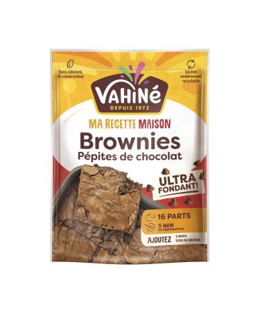 VAHINÉ - Chocolate Chip Brownie Preparation, Ultra Melting Dark Chocolate Chip Brownie Preparation, 310g