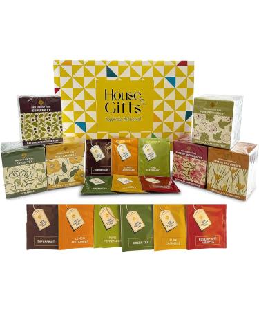 Herbal Tea Gift Set Hamper | 60 Individually Wrapped Bags | 6 Flavours inc. Rosehip & Hibiscus, Peppermint, Green Tea | Tea Lover's Gift - Buy Online on GoSupps.com