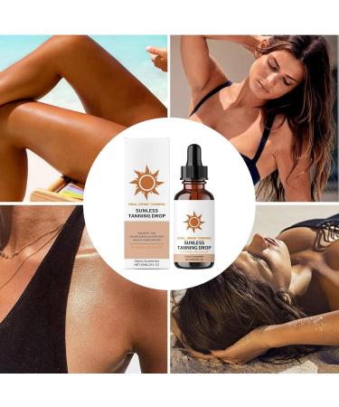 Selftanning Water Drops 60ml Sunless Tanning Oil Fast Tanning Oil for Face and Body Daily Use for Women and Men Travel Vacation Home Outdoor - Buy Online on GoSupps.com