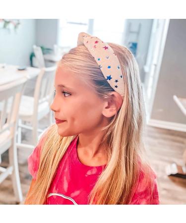 FROG SAC Metallic Star Top Knot Headband for Girls - Sparkly Ivory Hair Accessory - Buy Online on GoSupps.com