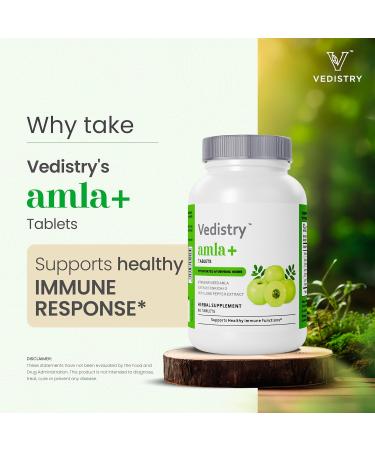 Vedistry Amla Supplement 1100mg Indian Gooseberry Tablet with Long Pepper for Immunity & Energy Herbal Supplement Rich in Vitamin C & Antioxidant for Hair Growth Energy & Overall Wellness 60 Tablets - Buy Online on GoSupps.com