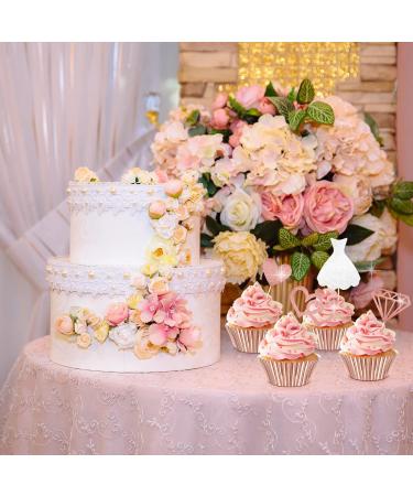 100 Pieces Rose Gold Cupcake Liners 48 Pieces Bridal Shower Cupcake Toppers Foil Cupcake Wrappers Baking Cups Wedding Engagement Cake Decorations Heart Diamond Dress Cake Topper Bridal Party Supplies - Buy Online on GoSupps.com