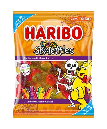 Haribo Crazy Skeletties Squelettes fous dans divers acides et saveurs incroyables Id al pour les f tes et Halloween 160 g