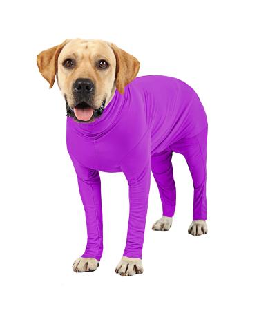 ETDANE DISTRAITIONS After operations for pets surgical recovery suit anti-failure body for female male dogs long-sleeved clamping pajamas with legs violet/XXXL XX-LARGE purple/xxxl