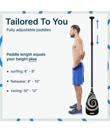 BPS NZ Alloy 2-Piece SUP Paddles - Lightweight Adjustable Stand-up Paddle Board Paddle - Black - Buy Online on GoSupps.com