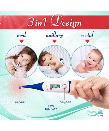 Digital Thermometer for Oral, Rectal, Armpit - Quick 10 Second Reading for Baby, Kids, Adults - Fever Termometro for Infants, Children, Pets - Buy Online on GoSupps.com