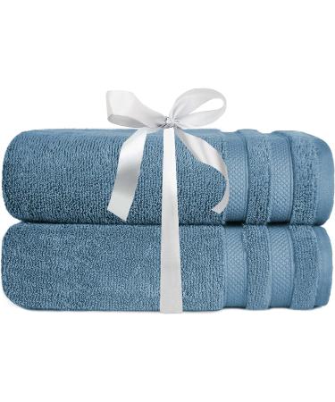 TRIDENT 650 GSM Cotton Modal Blend Bath Towels - Super Absorbent & Soft (2 Pack, Blue Dusk) - Buy Online on GoSupps.com