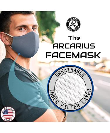 Breathable Gray Cool Moisture Wicking Face Masks - Washable & Lightweight - 3 Pack for Women, Men, Teens - Buy Online on GoSupps.com