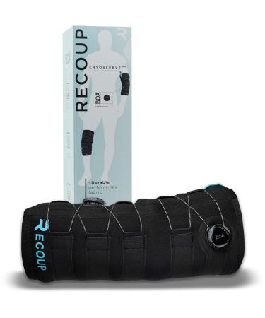 Recoup Cryosleeve Ice Cold Compression Sleeve for Arms and Legs | Cold Up to 1 Hour | Custom Adjustable Compression | Reuseable Ice Pack for Elbows and Knees | Pain Relief for Muscles & Joints Medium (13-16)