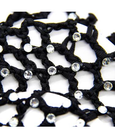 AUEAR 10 Pack Handmade Crochet Bun Cover Snood Hair Net with Pearls Black - Buy Online on GoSupps.com