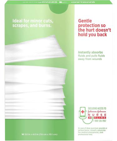 Band-Aid First Aid Nonstick Pads 3X4 in - Pack of 10 - Buy Online on GoSupps.com