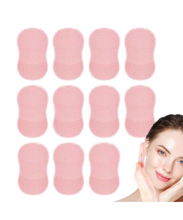 Neamou Face Cleansing Brush Deep Cleaning Face Scrubbing Silicone Brush - Manual Massaging Face Scrubber with Soft Bristles for Camping Travelling Pink