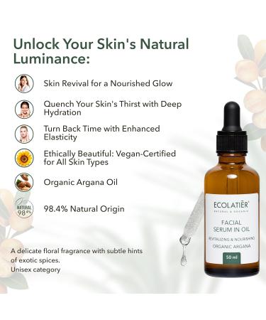 ECOLATI R Facial Foam Cleanser Serum in Oil and Daily Cream with Organic Argana - Revitalizing & Nourishing Skin Care Set for Hydration Elasticity and Anti-Aging - Buy Online on GoSupps.com