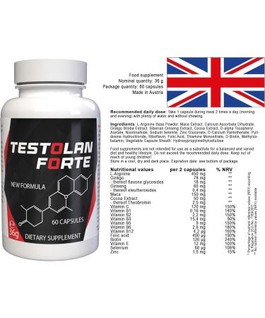  TESTOLAN Testolan Forte - 60 Capsules - Buy Online on GoSupps.com