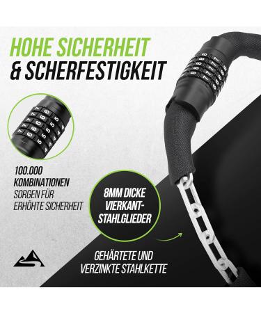 Munatura Bicycle Lock with Numerical Lock 100cm - High Safety Bike Lock for E-Bikes - Secure Your Ride Worldwide - Buy Online on GoSupps.com