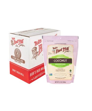 Bob's Red Mill Shredded Coconut (Unsweetened), 12-ounce (Pack of 4) 12 Ounce (Pack of 4)