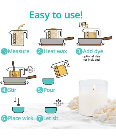 Hearts & Crafts 10 lbs Natural Soy Candle Wax & Making Supplies | 100 Pre-Waxed Wicks & Centering Devices | Soy Wax Flakes - Buy Online on GoSupps.com