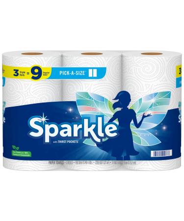 Sparkle Pick-A-Size Paper Towels, 3 Triple Rolls  9 Regular Rolls