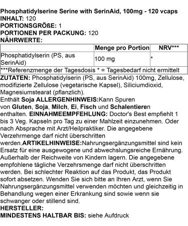 Doctor's Best Phosphatidylserine 100 mg - 120 Veggie Caps for Cognitive Support - Buy Online on GoSupps.com