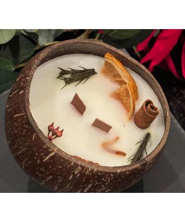 Buy Coconut Shell Candle - Scented Soy Essential Oil Eco-Friendly Wood Wick Natural Coconut Scent - International Shipping - Buy Online on GoSupps.com