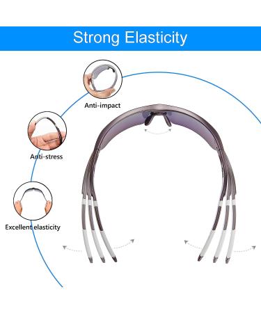 Polarized TR90 Wrap Around Cycling Sunglasses for Men & Women | UV Protection, Shiny Black/Purple Mirror - Buy Online on GoSupps.com