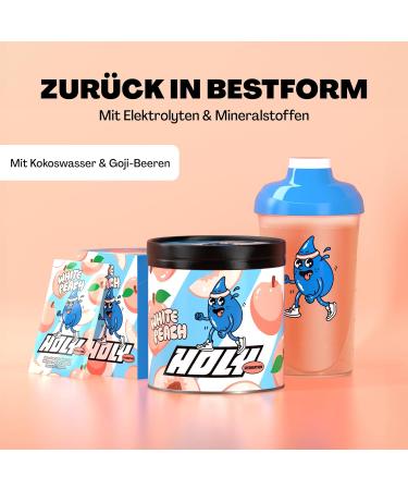 Buy Holy Hydration 'White Peach' - 50 Portions of Vegan Electrolyte Drink | 100% Natural Fruit Aromas | 350g Hydration Solution - Buy Online on GoSupps.com