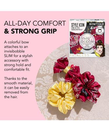 Invisibobble Bowtique Spiral Hair Ring with Bow - Disney Princess Belle | Strong Elastic Grip Coil Accessories for Women - Gentle for Girls, Teens, & Thick Hair - Buy Online on GoSupps.com