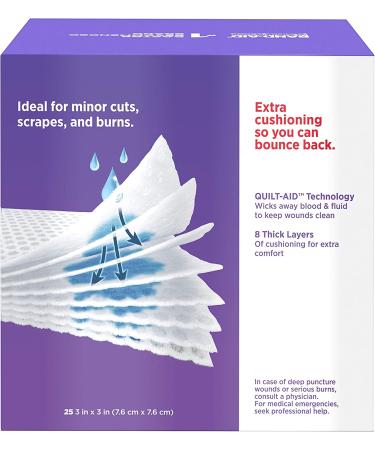 Band-Aid Brand Medium Gauze Pads 3x3 Inch (Pack of 25) - Sterile First Aid Dressing for Wounds - Buy Online on GoSupps.com