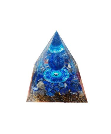 Crystal Pyramid Orgone Pyramid Moonstone Crystal Ogan Crystal Energy Tower Nature Reiki Chakra Crushed Stone Jewelry Flower of Life Crystal Orgonite Pyramid Home Decor Gifts 6cm B