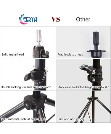 Adjustable Heavy Duty Metal Wig Stand Tripod for Styling & Display - 73.6 Inch Black with Carry Bag - Buy Online on GoSupps.com