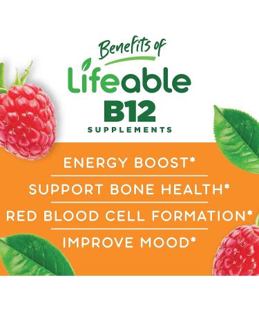 Lifeable Kids Vitamin B12 1000mcg Gummies - Natural Flavor, Gluten Free, Vegetarian - Energy & Mood Support - 90 Count - Buy Online on GoSupps.com