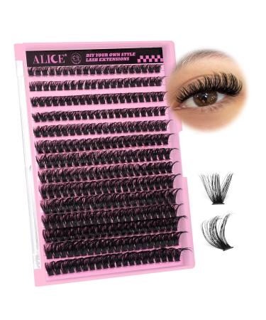 280Pcs DIY Wispy Individual Eyelash Extensions - 8-16MM Fluffy D Curl Lash Clusters by ALICE F22 - Perfect for Home Use - Buy Online on GoSupps.com