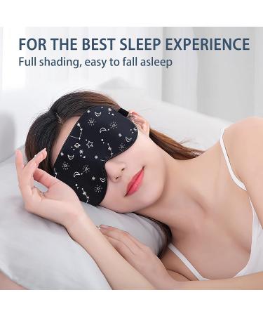 Adjustable Silk Sleep Mask - Super Soft Eye Mask for Ultimate Comfort and Relaxation | Silver Starrysky Black - Buy Online on GoSupps.com
