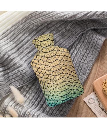 Dragon Scale Hot Water Bottle with Plush Cover | Hand Warmer for Adults & Kids | 26.5x15.3cm - International Shipping Available - Buy Online on GoSupps.com