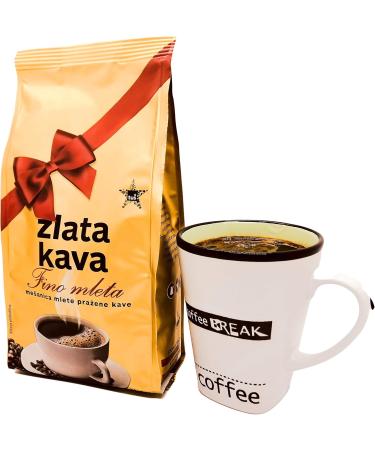  Zlata Kava ZLATA KAVA Premium Dark Roast Ground Coffee Powder Finely ground Arabica and Robusta coffee beans Strong aroma and rich flavor Perfect gift box for ground coffee Pack of 8 (350g x 8) - Buy Online on GoSupps.com