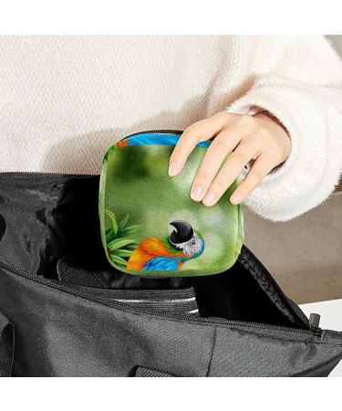 Women's Parrot Pattern Portable Period Kit - Bonds Storage Pockets Holder for Feminine Products - Buy Online on GoSupps.com